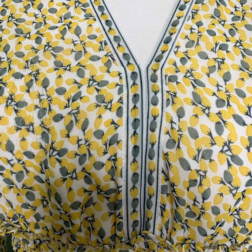Max Studio Yellow Floral Long Sleeve Dress - Picture 3 of 10
